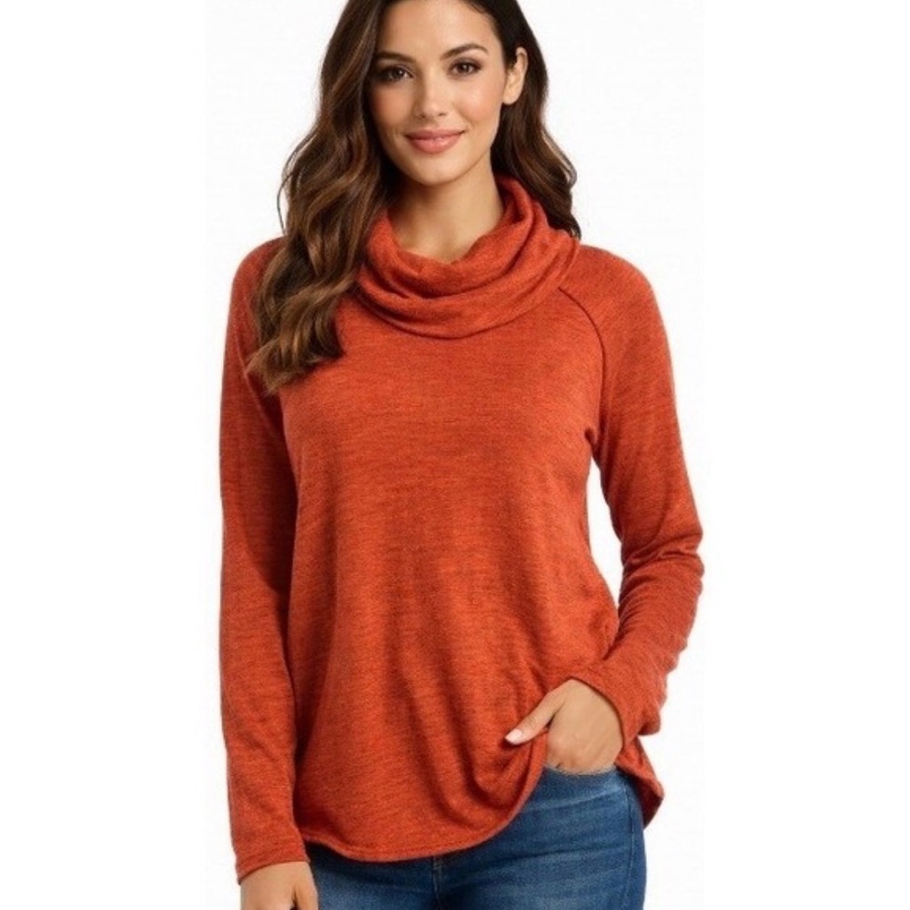 Free People Beach Cocoon Cowl Neck Pullover in Terracotta - One Size
